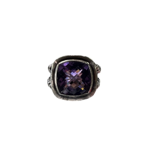 David Yurman Albion Ring 14mm Sterling Silver with Amethyst - Picture 7 of 7